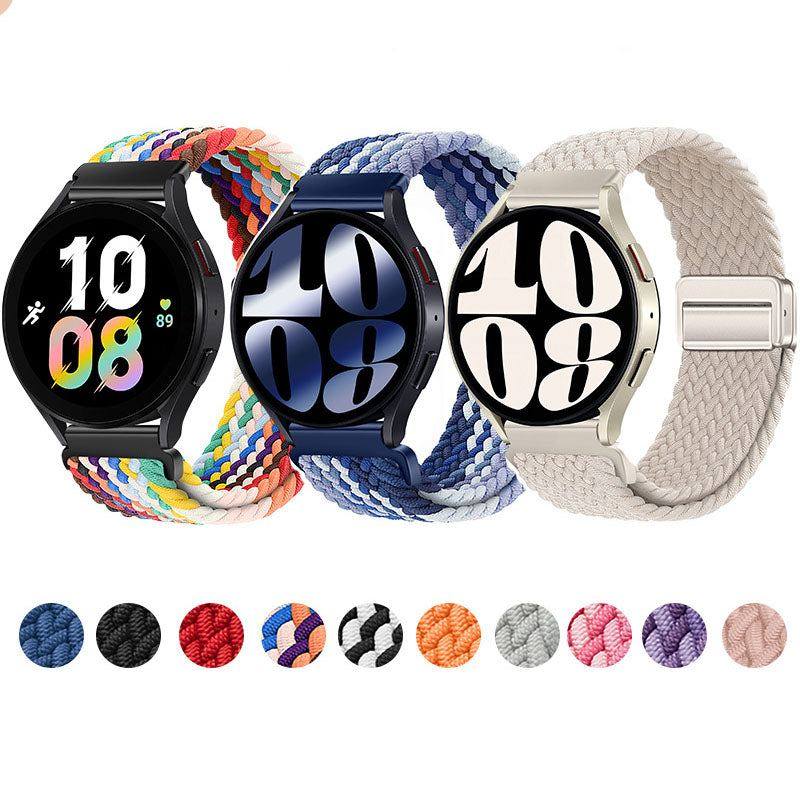 22mm & 20mm Colorful Nylon Braided Magnetic Watch Strap For Samsung/Garmin/Fossil/Others