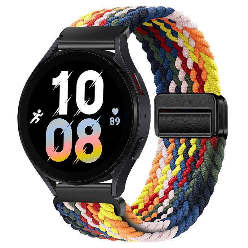 22mm & 20mm Rainbow Nylon Woven Magnetic Watch Strap For Samsung/Garmin/Fossil/Others