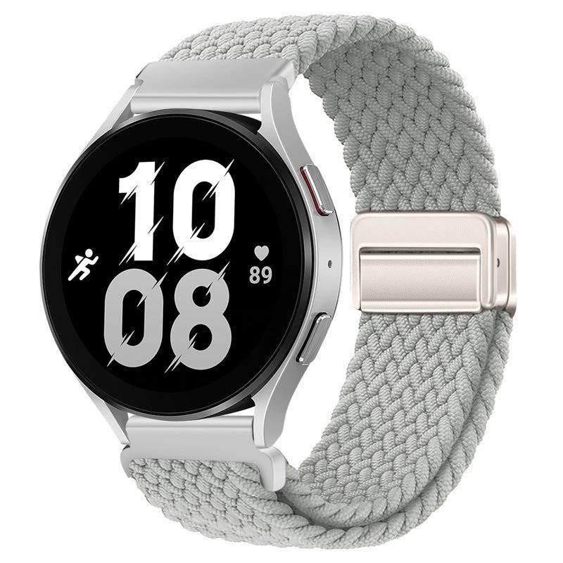 22mm & 20mm Solid Color Nylon Woven Magnetic Watch Strap For Samsung/Garmin/Fossil/Others