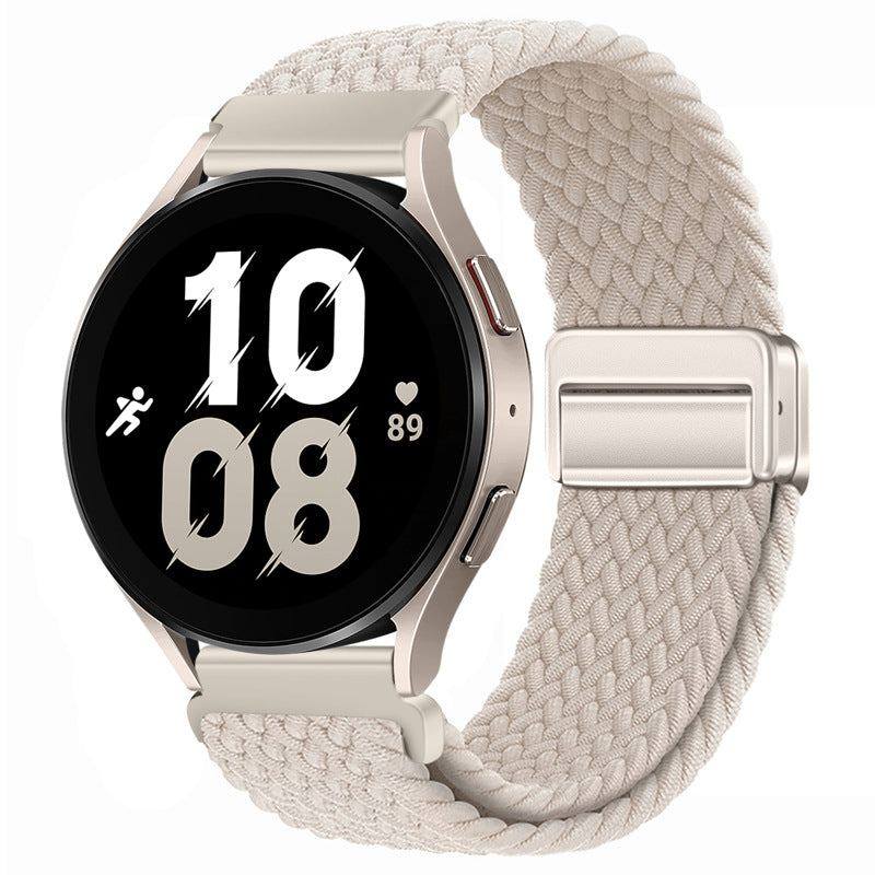 22mm & 20mm Solid Color Nylon Woven Magnetic Watch Strap For Samsung/Garmin/Fossil/Others