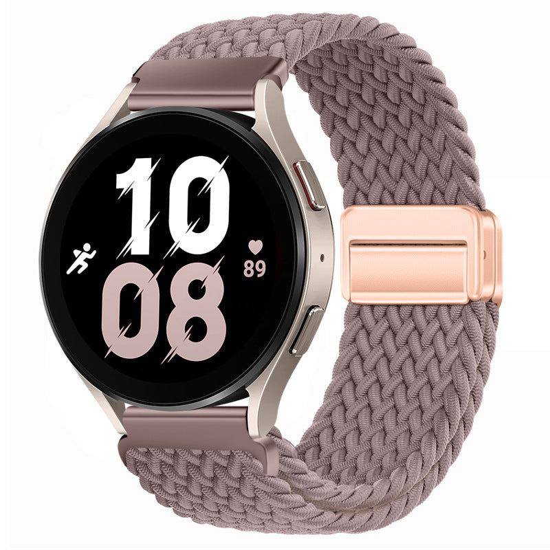 22mm & 20mm Solid Color Nylon Woven Magnetic Watch Strap For Samsung/Garmin/Fossil/Others