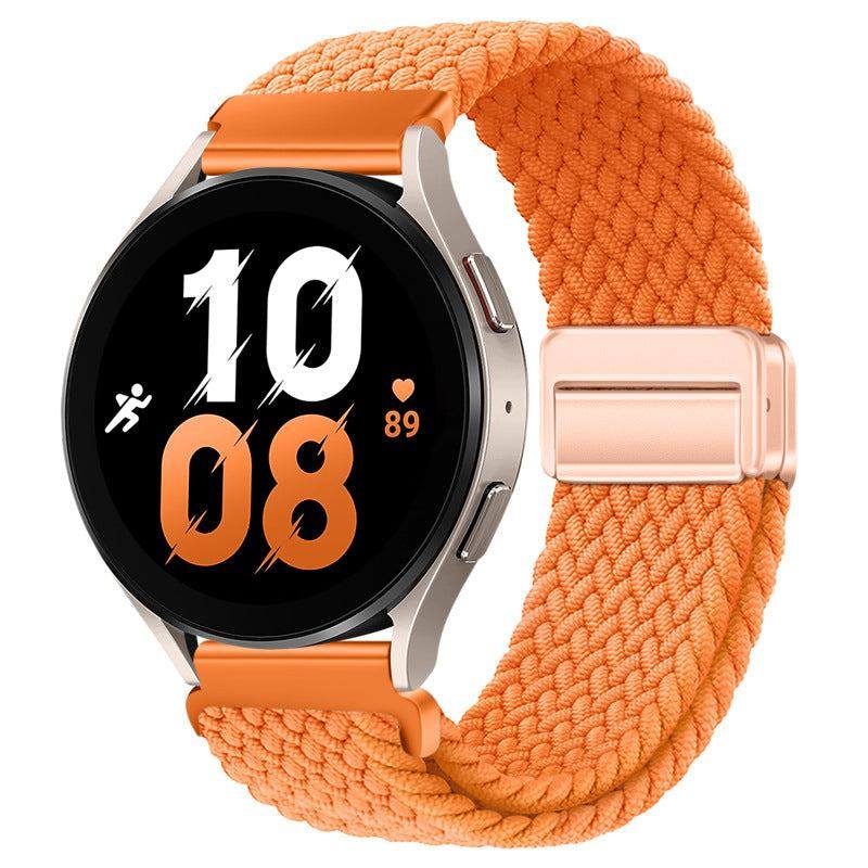 22mm & 20mm Solid Color Nylon Woven Magnetic Watch Strap For Samsung/Garmin/Fossil/Others