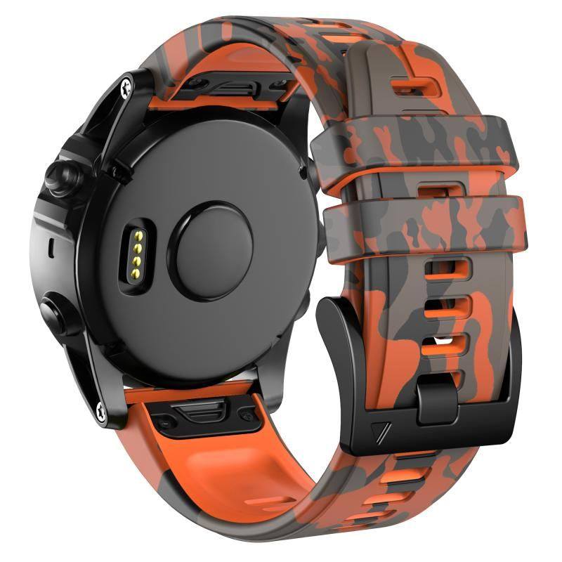 22mm & 26mm Camouflage Silicone Adjustable Watch Band for Garmin