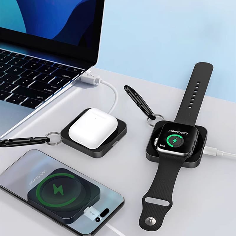 3-In-1 Portable Magsafe Magnetic Dual Interface Wireless Charger