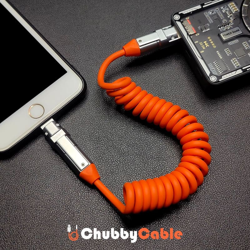 6-in-1 240W Fast Charging Car Spring Cable