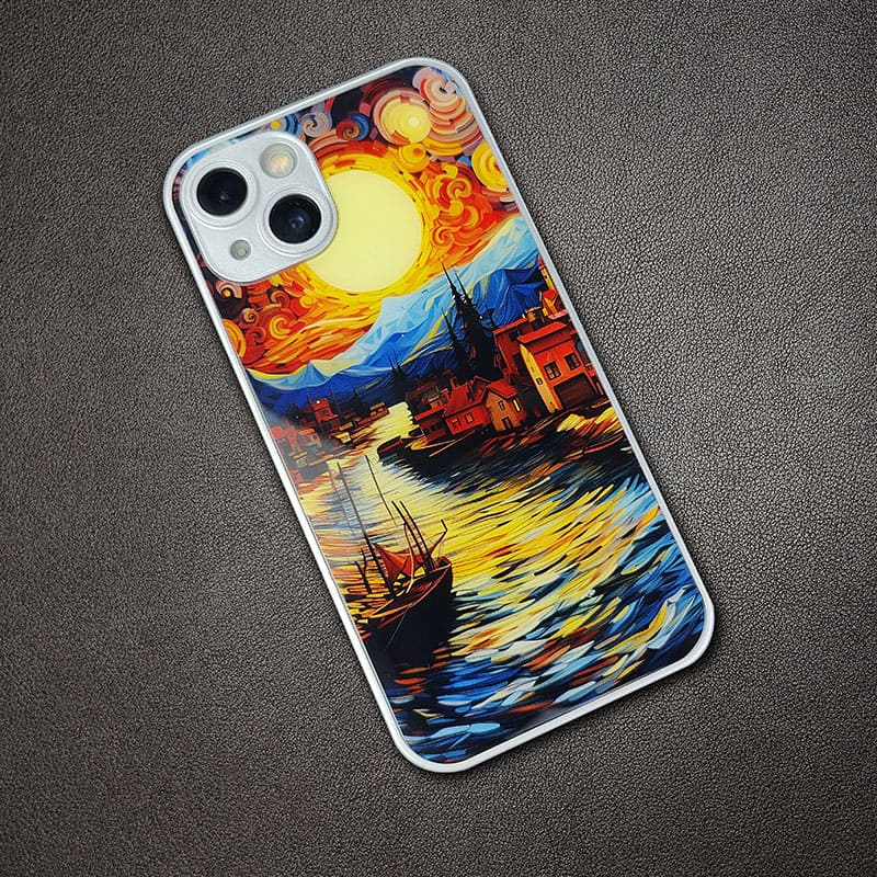 "AquaDuetPortrait" Special Designed Glass Material iPhone Case