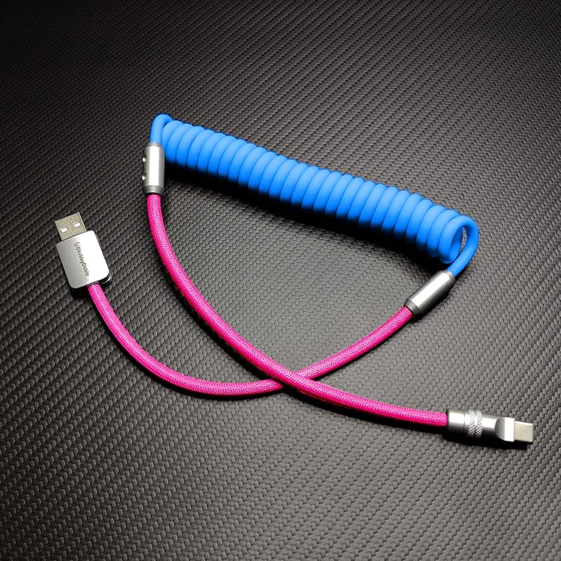 "Colorblock Chubby" Spring Braided Silicone Charge Cable