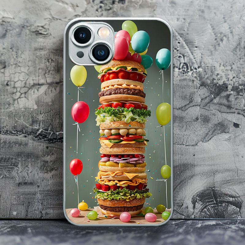 "BalloonBurgerBonanza" Special Designed Glass Material iPhone Case