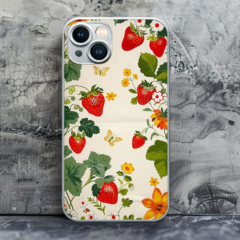 "BerryBlossomCover" Special Designed Glass Material iPhone Case