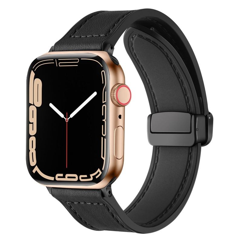 "Business Strap" Magnetic Leather Loop With Folding Buckle for Apple Watch