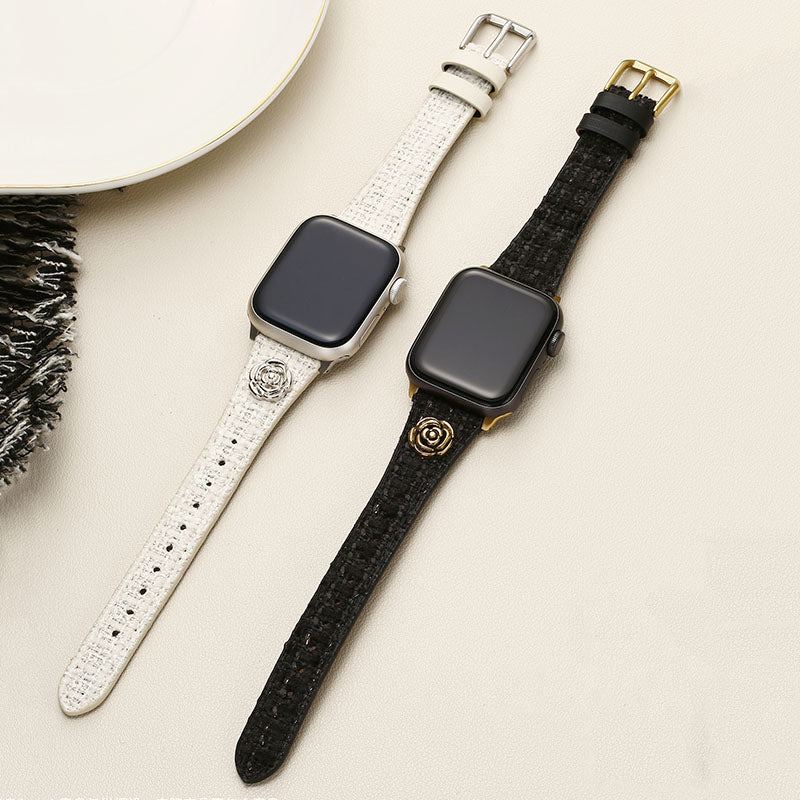 "Camellia Band" Nylon Woven Leather Loop For Apple Watch