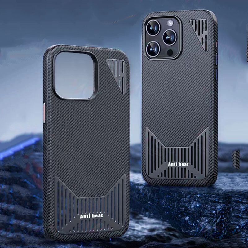 Carbon Fiber Aluminum Alloy Magnetic Heat Dissipation iPhone Case