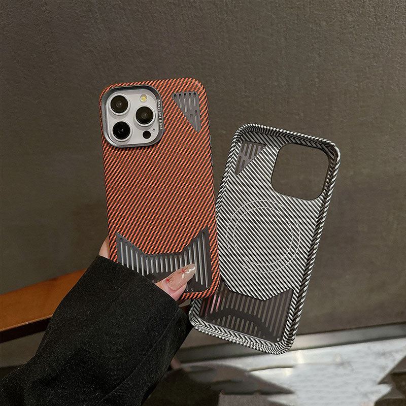 Carbon Fiber Aluminum Alloy Magnetic Heat Dissipation iPhone Case