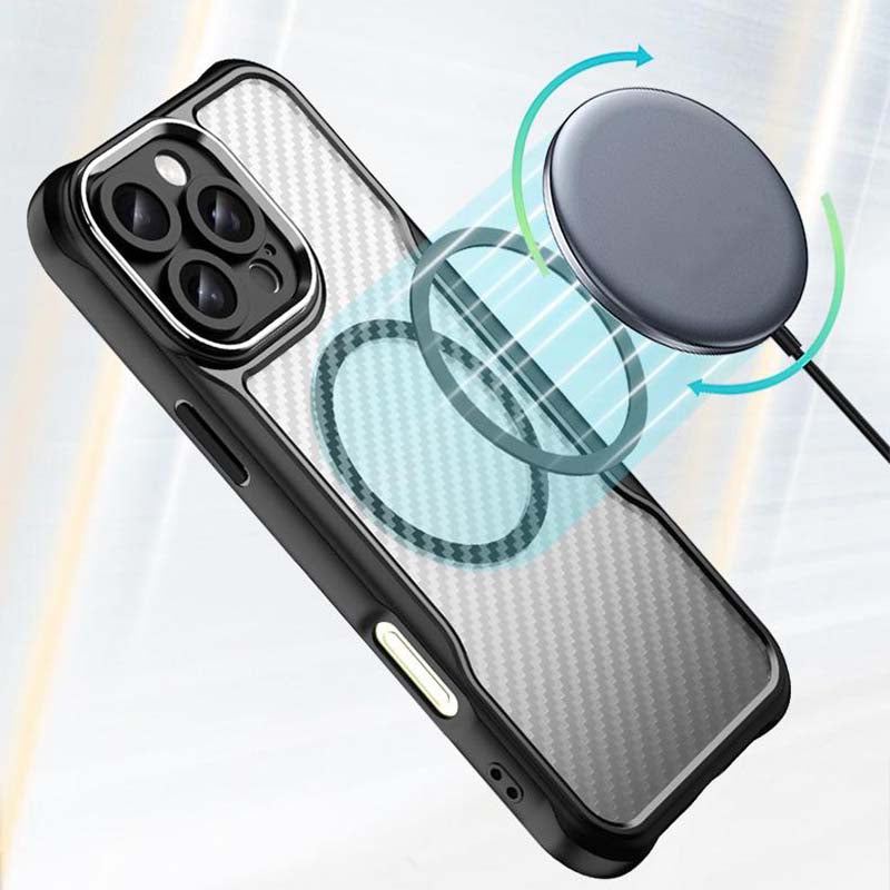 Carbon Fiber Magsafe Magnetic Transparent iPhone Case