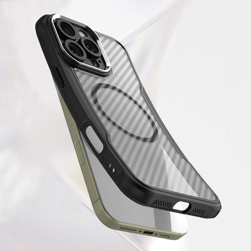 Carbon Fiber Magsafe Magnetic Transparent iPhone Case