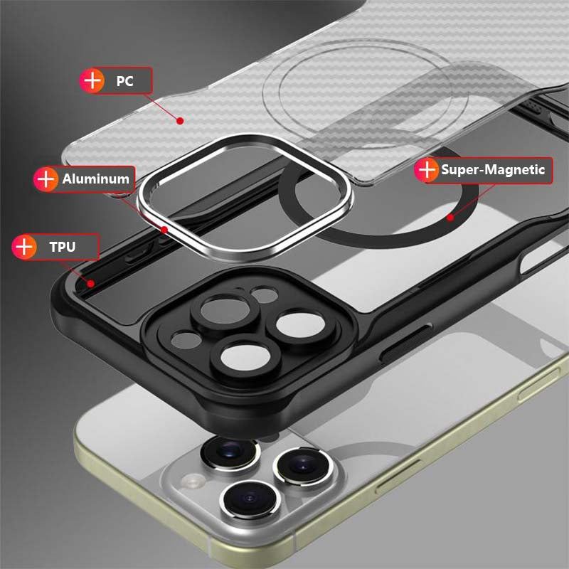 Carbon Fiber Magsafe Magnetic Transparent iPhone Case