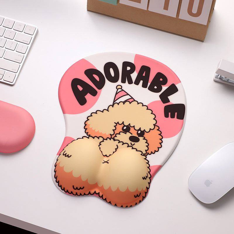 "Chubby Comfort" Silicone Keyboard Wrist Rest & Mouse Pad Set - Cute Pets