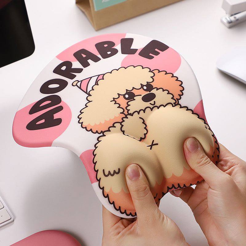 "Chubby Comfort" Silicone Keyboard Wrist Rest & Mouse Pad Set - Cute Pets