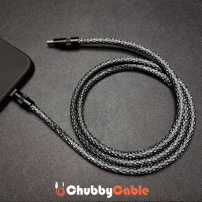 "Chubby" Handmade Leather Braided Cable