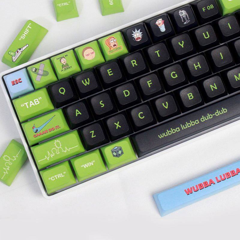 "Chubby Keycap" XDA Mechanical Keyboard Keycap Set - Green and Black