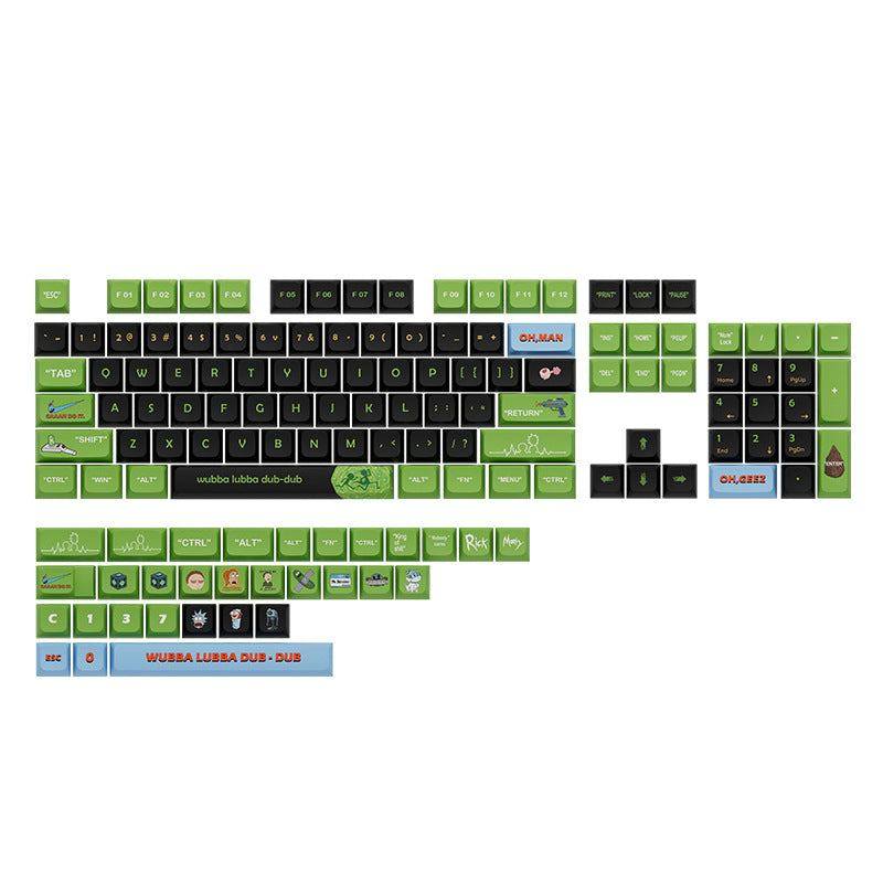 "Chubby Keycap" XDA Mechanical Keyboard Keycap Set - Green and Black