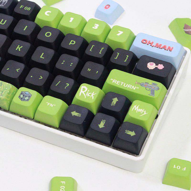 "Chubby Keycap" XDA Mechanical Keyboard Keycap Set - Green and Black