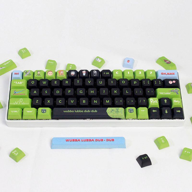 "Chubby Keycap" XDA Mechanical Keyboard Keycap Set - Green and Black