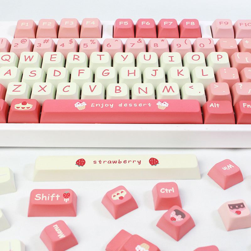 "Chubby Keycap" XDA Mechanical Keyboard Keycap Set - Strawberry Theme