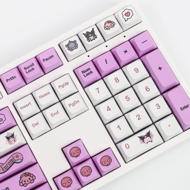 "Chubby Keycap" XDA Mechanical Keyboard Keycap Set - White and Purple Theme