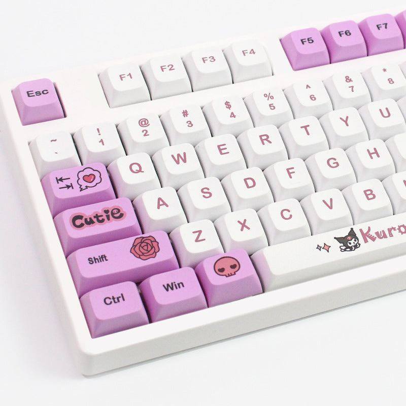 "Chubby Keycap" XDA Mechanical Keyboard Keycap Set - White and Purple Theme