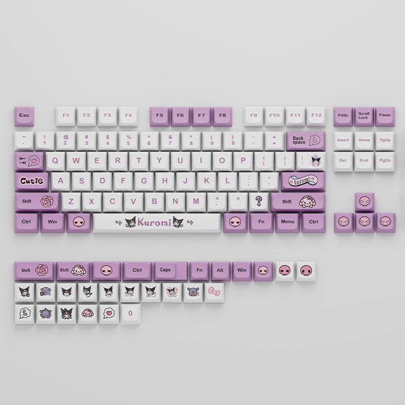 "Chubby Keycap" XDA Mechanical Keyboard Keycap Set - White and Purple Theme