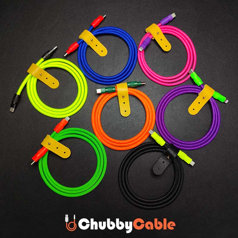 "Chubby" Vibrant Color-block Braided Charge Cable