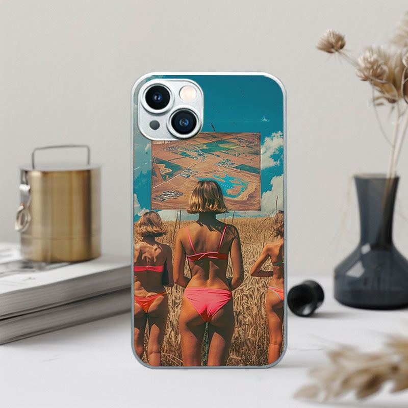 "TribalPinkTrio" Special Designed Glass Material iPhone Case