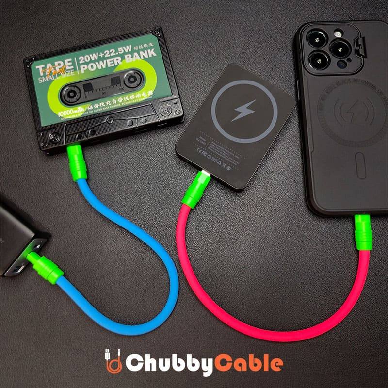 "Color Block Chubby" Power Bank Friendly Cable