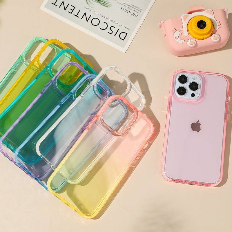 Colorful Transparent Shockproof Full Coverage iPhone Case