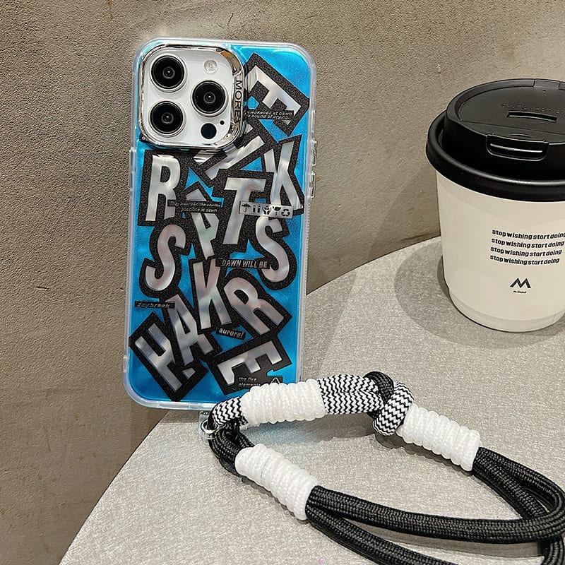 Cool Creative Drop-proof Lanyard Phone Case With Quicksand Sense Design