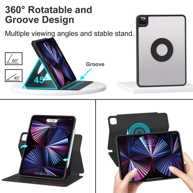 "Cyber Case" 360° Rotatable & Slideable Magnetic Case For ipad