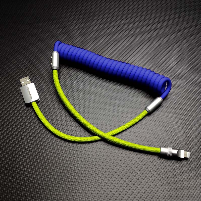 "Colorblock Chubby" Spring Braided Silicone Charge Cable