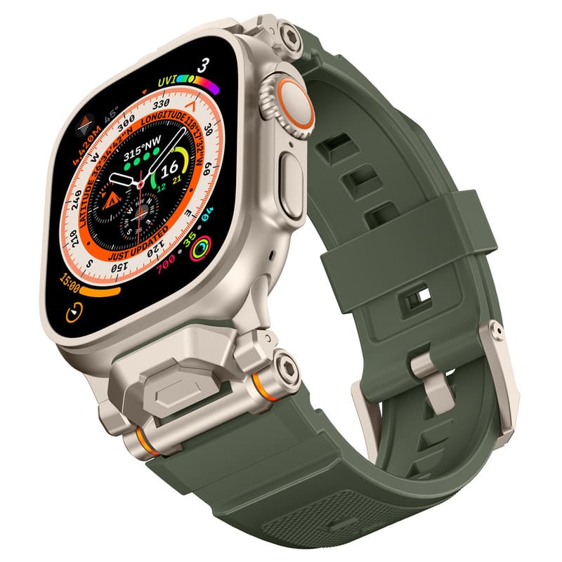 Explore Metal Connector Silicone Strap for Apple Watch