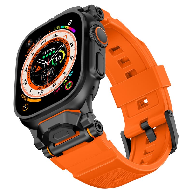 Explore Metal Connector Silicone Strap for Apple Watch