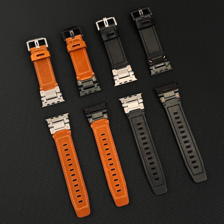 "Extravagant Band" Titanium Connector Leather Band for Apple Watch