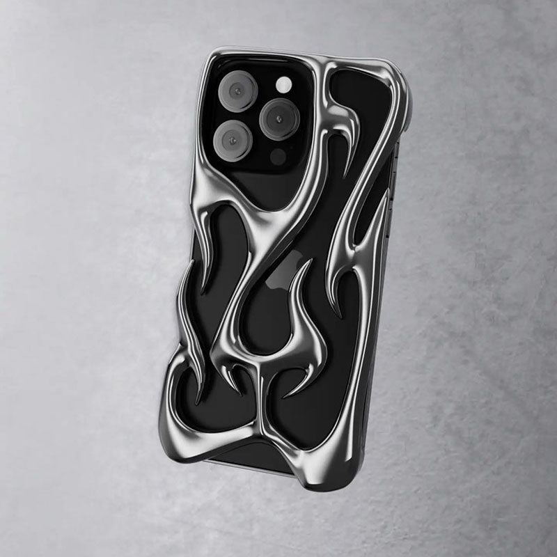 Flame Hollow Heat Dissipation Electroplating Anti-Fall Soft Case For iPhone