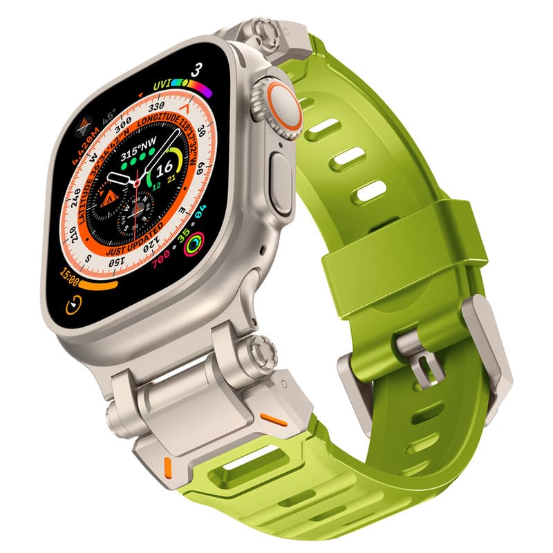 Fluoroelastomer Band with Titanium Connector for Apple Watch