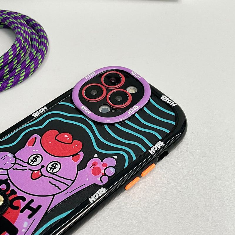 "Fun Veasatile" Fortune Cat iPhone Case & Sling Bag with Monster Charm