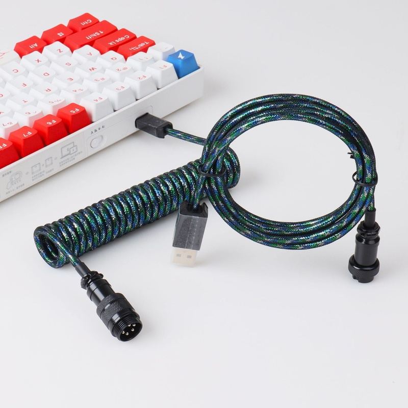 "Chubby" USB To Type C Spring Keyboard Cable