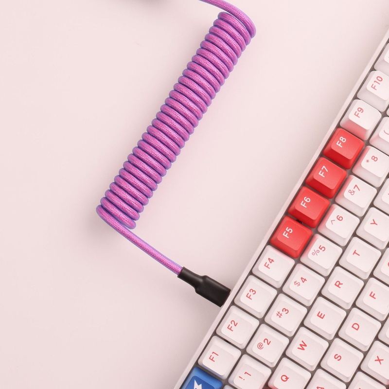 "Chubby" USB To Type C Spring Keyboard Cable