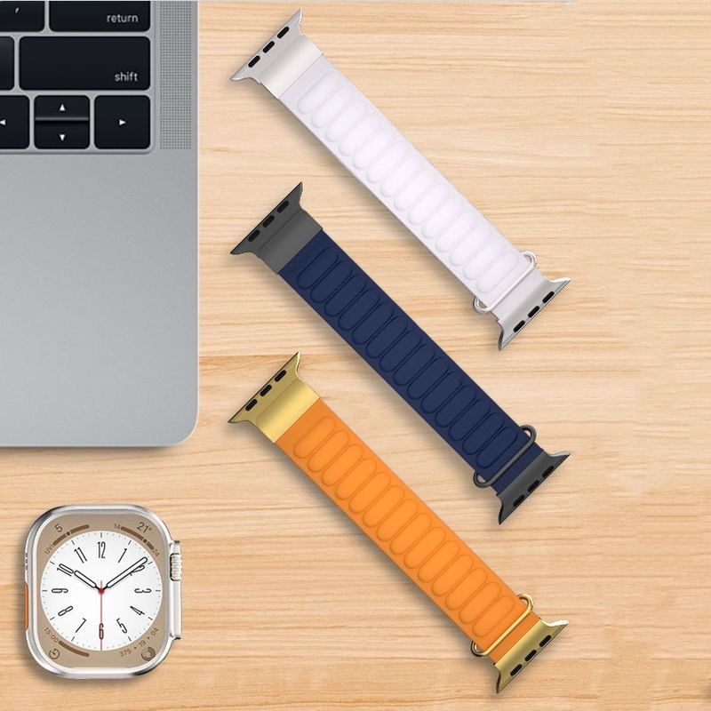 Genuine Leather Magnetic Loop Strap For Apple Watch