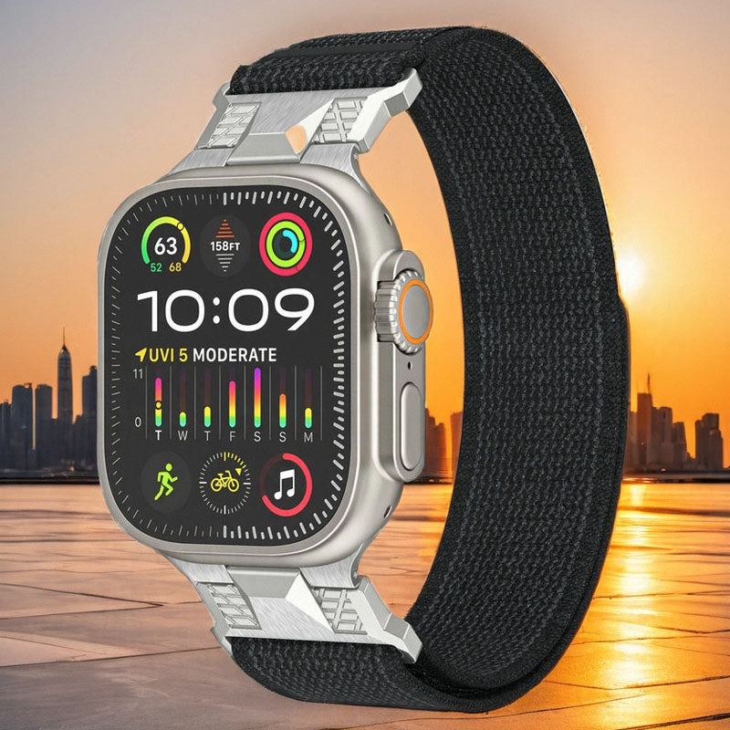 High-End Nylon Stainless Steel Mecha Loop Band For Apple Watch