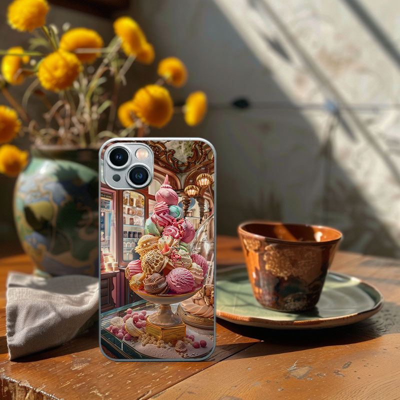 "IceCreamTableTop" Special Designed Glass Material iPhone Case