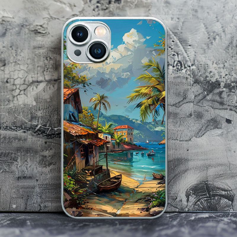 "IslandVillaVista" Special Designed Glass Material iPhone Case